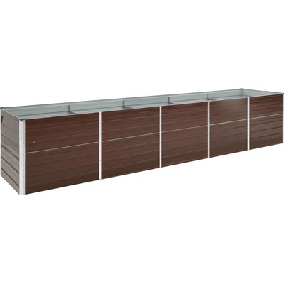 VidaXL Vyvýšený záhon pozinkovaná ocel 400 x 80 x 77 cm hnědý