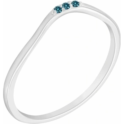 Eppi Stříbrný prsten se třemi modrými diamanty Cason R41173