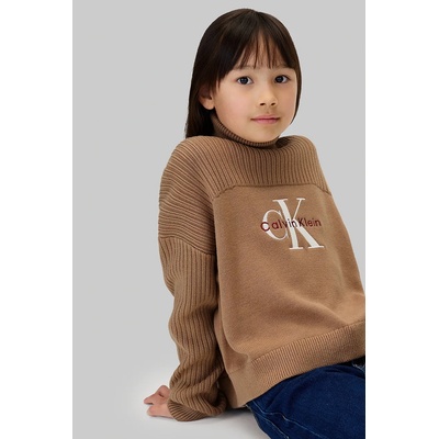 Детски памучен пуловер Calvin Klein Jeans (IG0IG03047.9BYA)