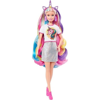 Barbie Fantasie vlasová jednorožec a mořská panna