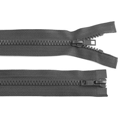 Zip kostěný 5 mm dělitelný 2 jezdce/dvoucestný 100 cm bundový Barva: 312 šedá