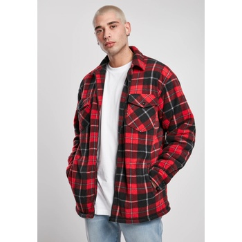 Urban Classics Мъжко карирано яке в червено Urban Classics Plaid Teddy Lined UB-TB3805-00869 - Червен, размер S