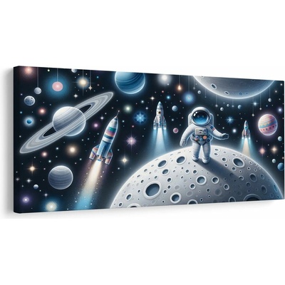 Obraz kosmonaut mezi planetami - 80x40