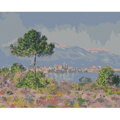 Zuty Malování podle čísel ANTIBES PŘI POHLEDU Z PLATEAU NOTRE DAME CLAUDE MONET