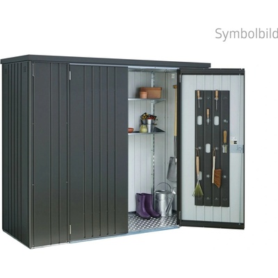 Biohort Zahradní skříň na nářadí 230 plechová 227 x 83 x 182,5 cm tmavě šedá metalická 31080