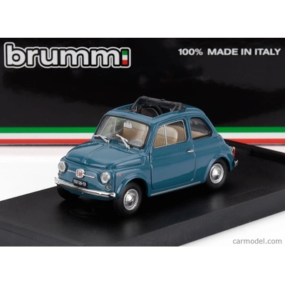 Brumm Fiat 500f Tetto Aperto Open 1965 Modré Médium 1:43