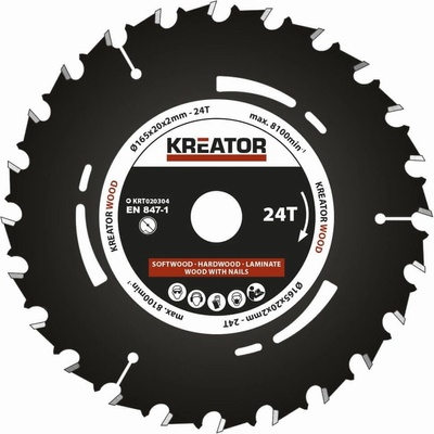 Kreator KRT020304 Pílový kotúč pre ponorné píly 165mm, 24T
