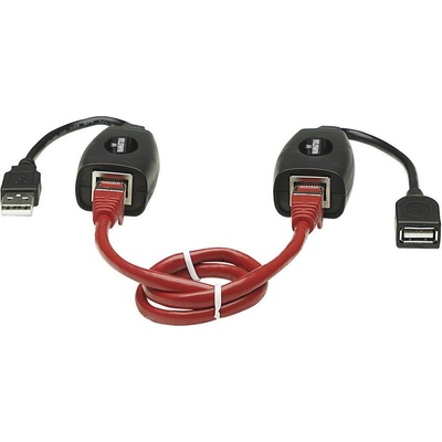 Manhattan 179300 USB 1.1 Prodloužení přes patch kabel RJ45, do 60m, 2ks, Black