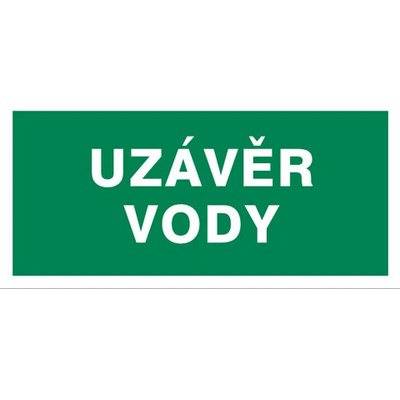 Značka Uzávěr vody, samolepicí fólie, 100 × 210 mm BZ FT935