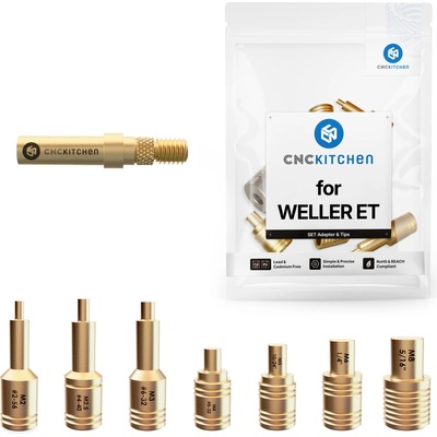 CNC Kitchen Pájecí hroty + adaptér Weller ET - 1 sada