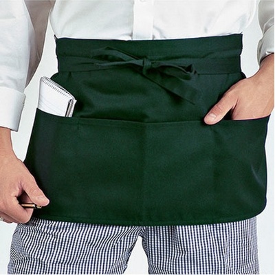 Dennys London Číšnická zástěra s hlubokými kapsami Zelená lahvová DL022