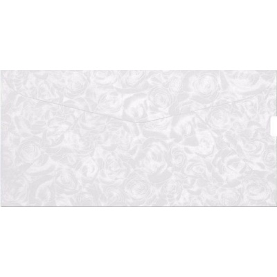 Obálka DL Metalická bílé růže 110x220mm