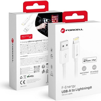 Forcell C703 USB > Lightning, MFI 2,4A/5V 12W, 1m, bílý