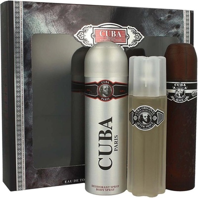 Cuba Black EDT 100 ml + voda po holení 100 ml + deospray 200 ml dárková sada
