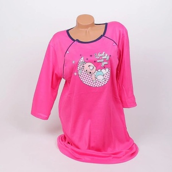 Image 1 of Нощница за кърмачки с 3/4 ръкав в цикламено със зайче