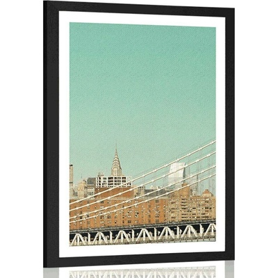 Plakát s paspartou mrakodrapy v New Yorku - 40x60 black