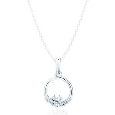 SAVICKI Висулка с кръг Savicki: бяло злато. диаманти