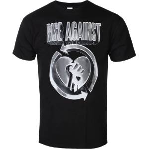 KINGS ROAD мъжка тениска Rise Against - Heartfist Logo 3D - Черна - KINGS ROAD - 20232636