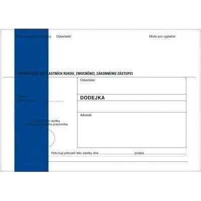 Obálky B6 s dodejkou samopropisovací - s modrým pruhem / 1000 ks