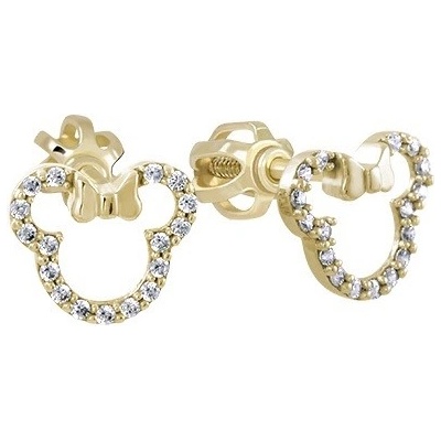 Soliter Trblietavé náušnice zo žltého zlata Minnie Mouse 239 001 01130