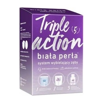 BIALA PERLA_SET Triple Action whitening system for bleaching toothpaste 30ml + bleaching gel 50ml + spitting liquid 100ml + molding pads x3