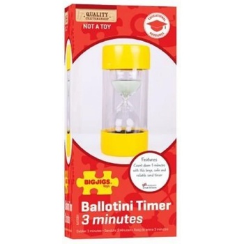 Bigjigs Toys Детски пясъчен часовник Bigjigs - 3 минути, жълт (BJE0004)
