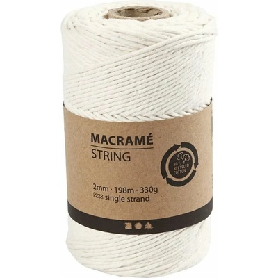 Šňůra na macrame 2 mm x 198 m - Bílá
