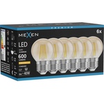 Mexen Vintis 6x LED крушка с нажежаема жичка E27, G45, 6W, Топла - 2200K, 600 lm, кехлибар (L156-E27-0622-50x06)