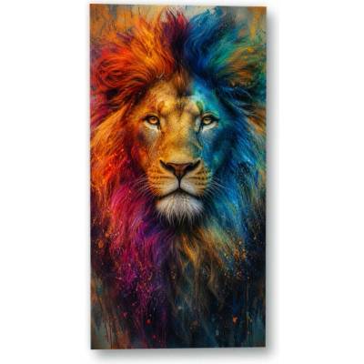 Plakát – Barevný portrét lva 60 × 120 cm Bez rámu Ne Bez rámu