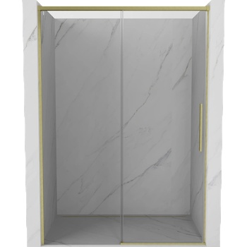 Mexen Rox плъзгащи се душ врати 140 см, прозрачни, четка злато - 8C2-140-000-55-00 (8C2-140-000-55-00)