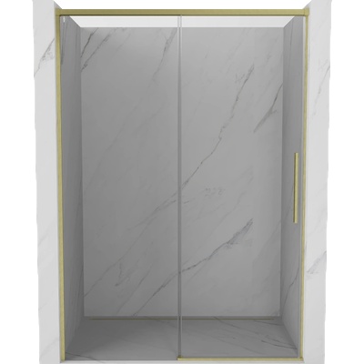 Mexen Rox плъзгащи се душ врати 140 см, прозрачни, четка злато - 8C2-140-000-55-00 (8C2-140-000-55-00)