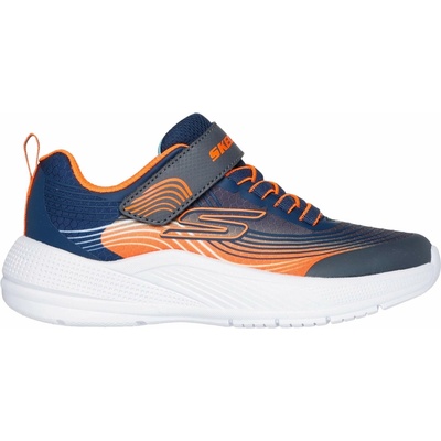 Skechers detská vychádzková obuv MICROSPEC ADVANCE modrá oranžová biela