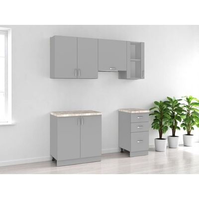 NEJBY Kuchynská linka VALSON 120/180 cm lávovo sivá