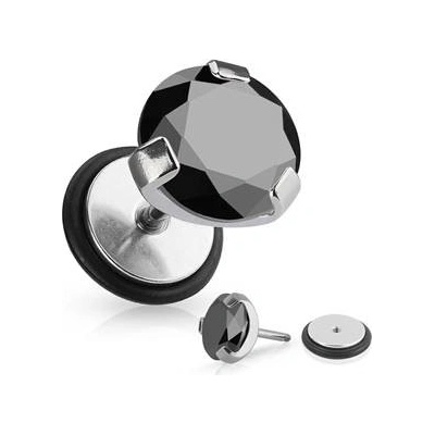 Šperky4U falešný piercing černý kámen FP01051-K