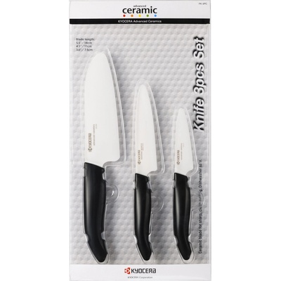KYOCERA (Kyoto Ceramics - Япония) Комплект от 3 броя керамични ножове KYOCERA (Kyocera FK-3PC-BK)