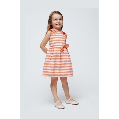 Mayoral Детска рокля с лен Mayoral в оранжево къса разкроена (3915.6B.Mini.PPYH)
