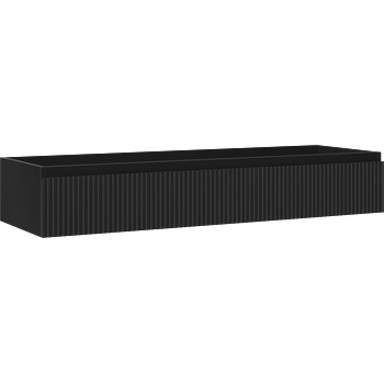 Mexen Rivel шкаф за баня под умивалник 140 см, 1 чекмедже, гофриран, черен мат - 91A20-14023-1-BF71 (91A20-14023-1-BF71)