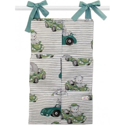 Baby Nellys bavlněný kapsář na postýlku 6 kapes Baby Car zelená – Zbozi.Blesk.cz