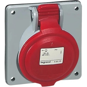 Legrand КОНТАКТ ЗА ТАБЛО ip44 3p+n+e, 32a 380/415v legrand - СИВ/ЧЕРВЕН (3245065552898)
