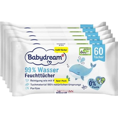 Babydream Vlhčené ubrousky s 99% obsahem vody 360 ks