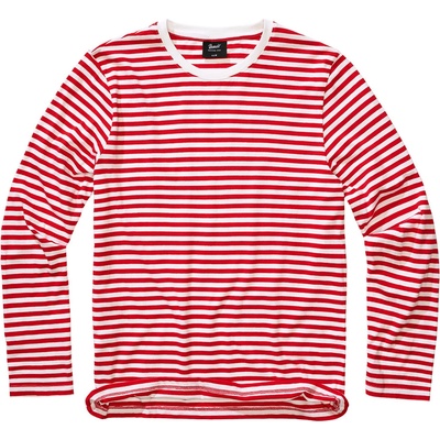 Brandit tričko s dlouhým rukávem Jerseyshirt Stripe Long červené-bílé