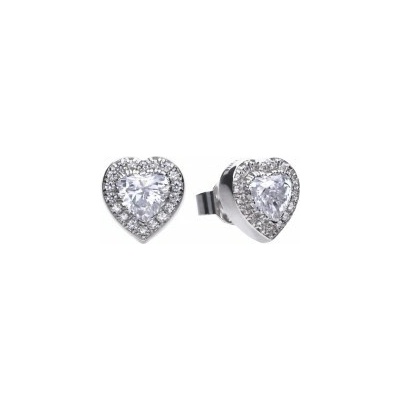 Diamonfire strieborné náušnice so syntetickými diamantmi E5589