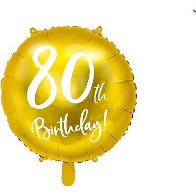 Foliový balonek zlatý 80th Birthday 45 cm