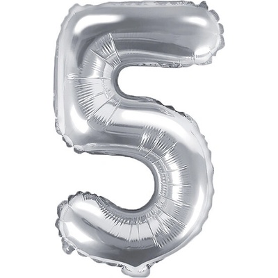 Partydeco fóliový balónek číslo 35 cm 0 9 stříbrný