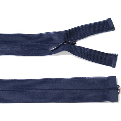 Spirálový zip no.3 skrytý rozepínací 55cm - více barev Barva: tmavě modrá
