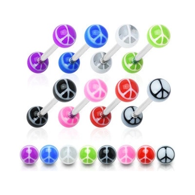 Marre piercing do jazyku činka peace HB1416