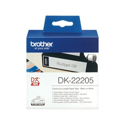 Samolepiace etikety Brother DK22205 62 mm x 30,48 m biela