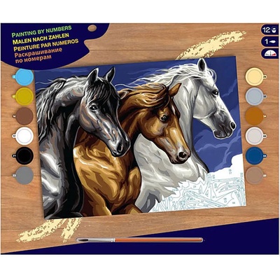 KSG Crafts Творчески комплект за рисуване KSG Crafts - Диви коне (1040)