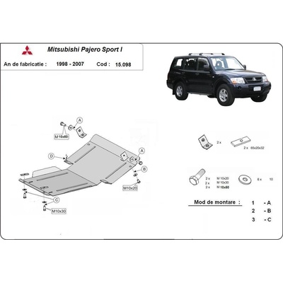 Scut Motor - Румъния Метална кора под двигател mitsubishi pajero sport от 1998 до 2006 (73710)