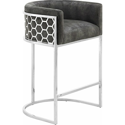 Interior DE BZ47504 ELEGANCE 88 cm šedá / stříbrná samet